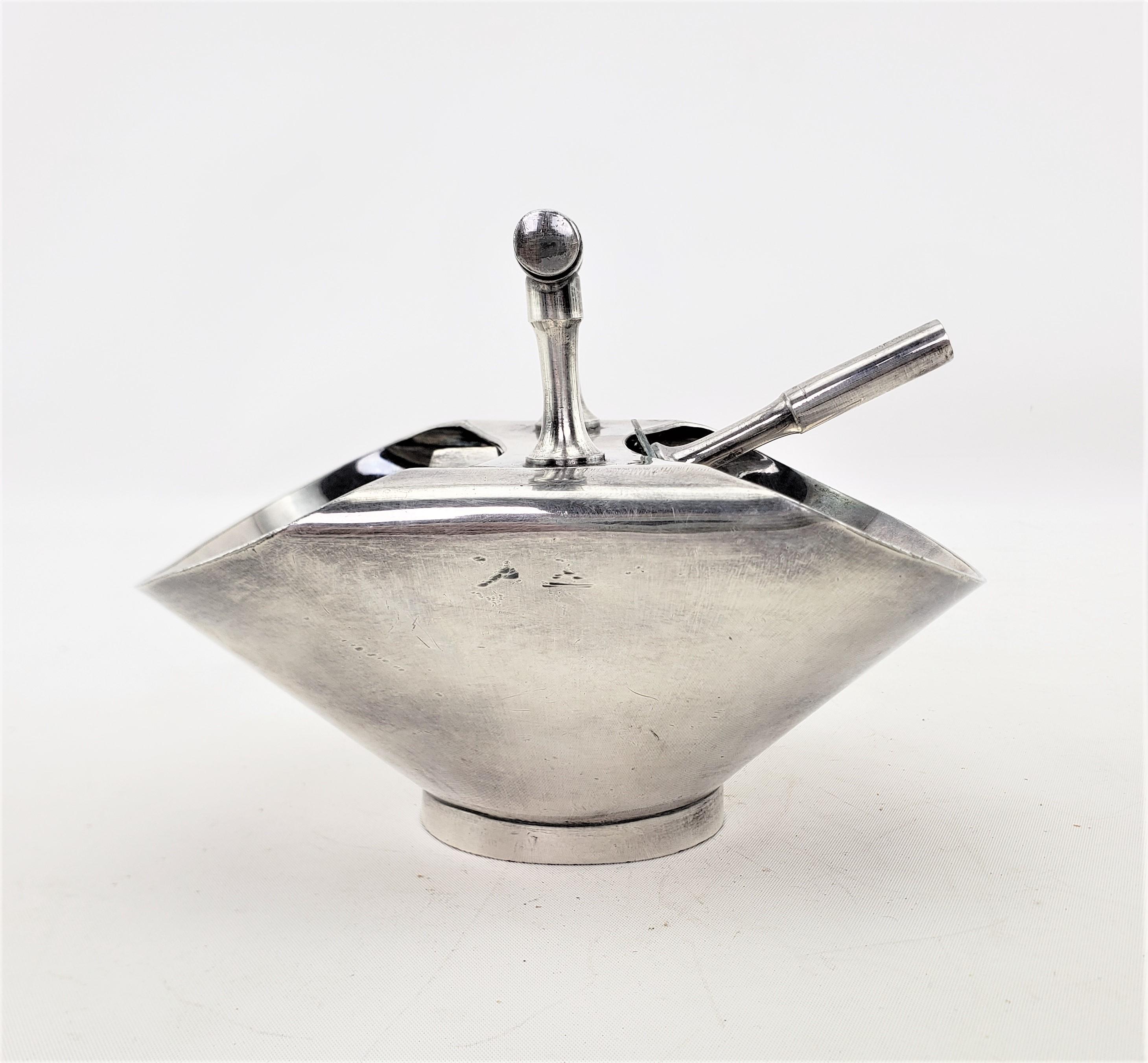 English Antique Plated Presentation Sugar Bowl by Christopher Dresser for Walker & Hall For Sale