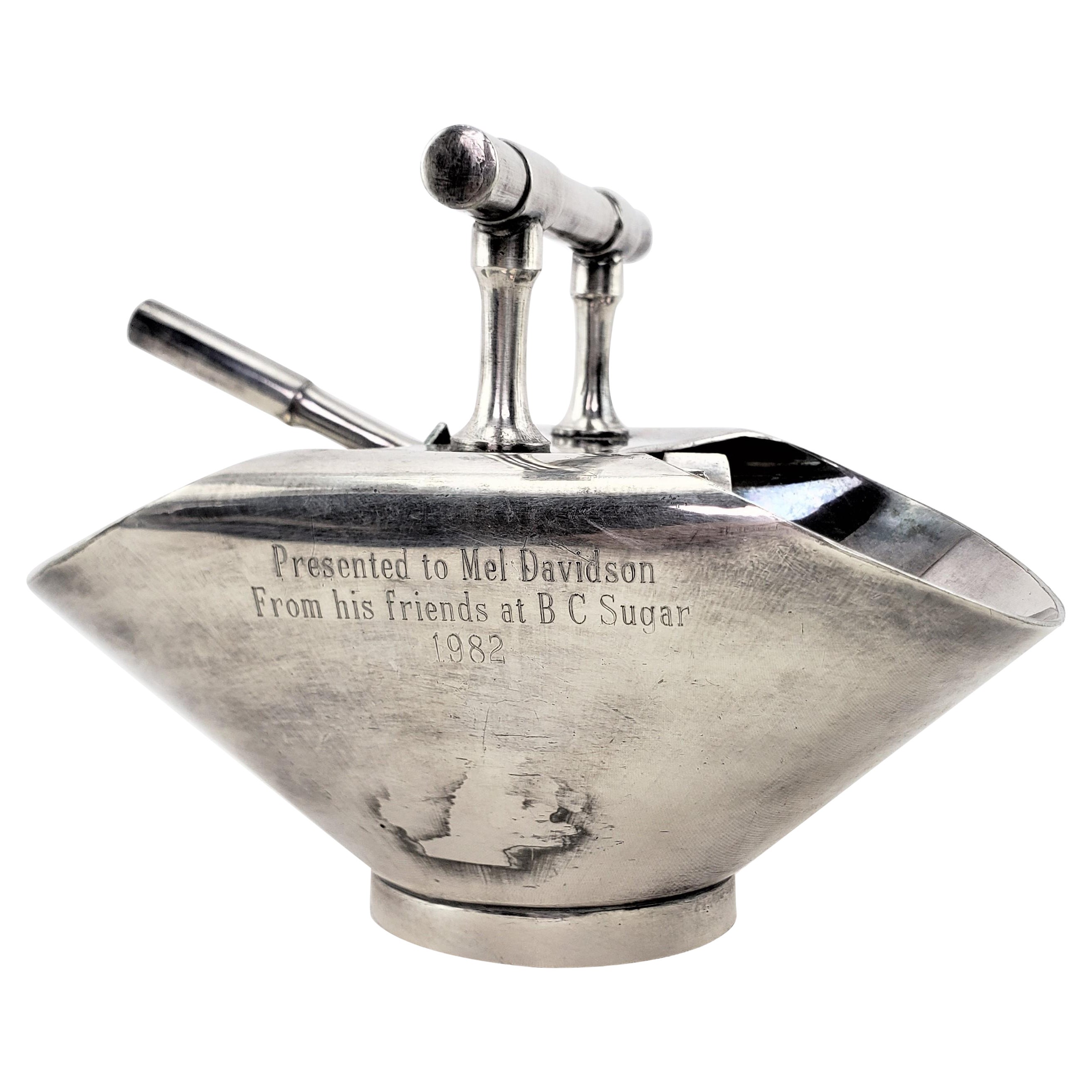 Antique Plated Presentation Sugar Bowl by Christopher Dresser for Walker & Hall