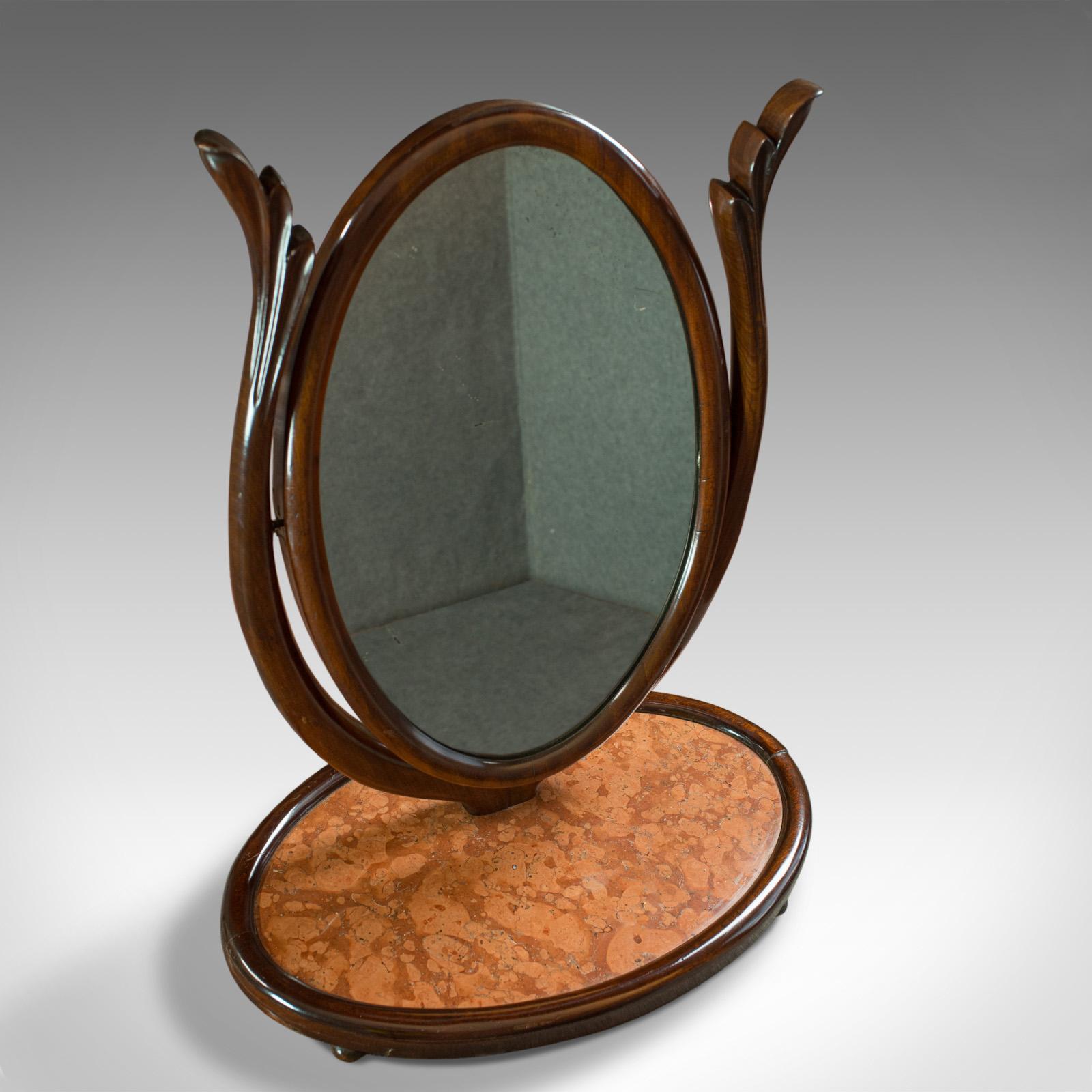19th Century Antique Platform Mirror, Regency, Mahogany, Vanity, Toilet, Swing, circa 1830