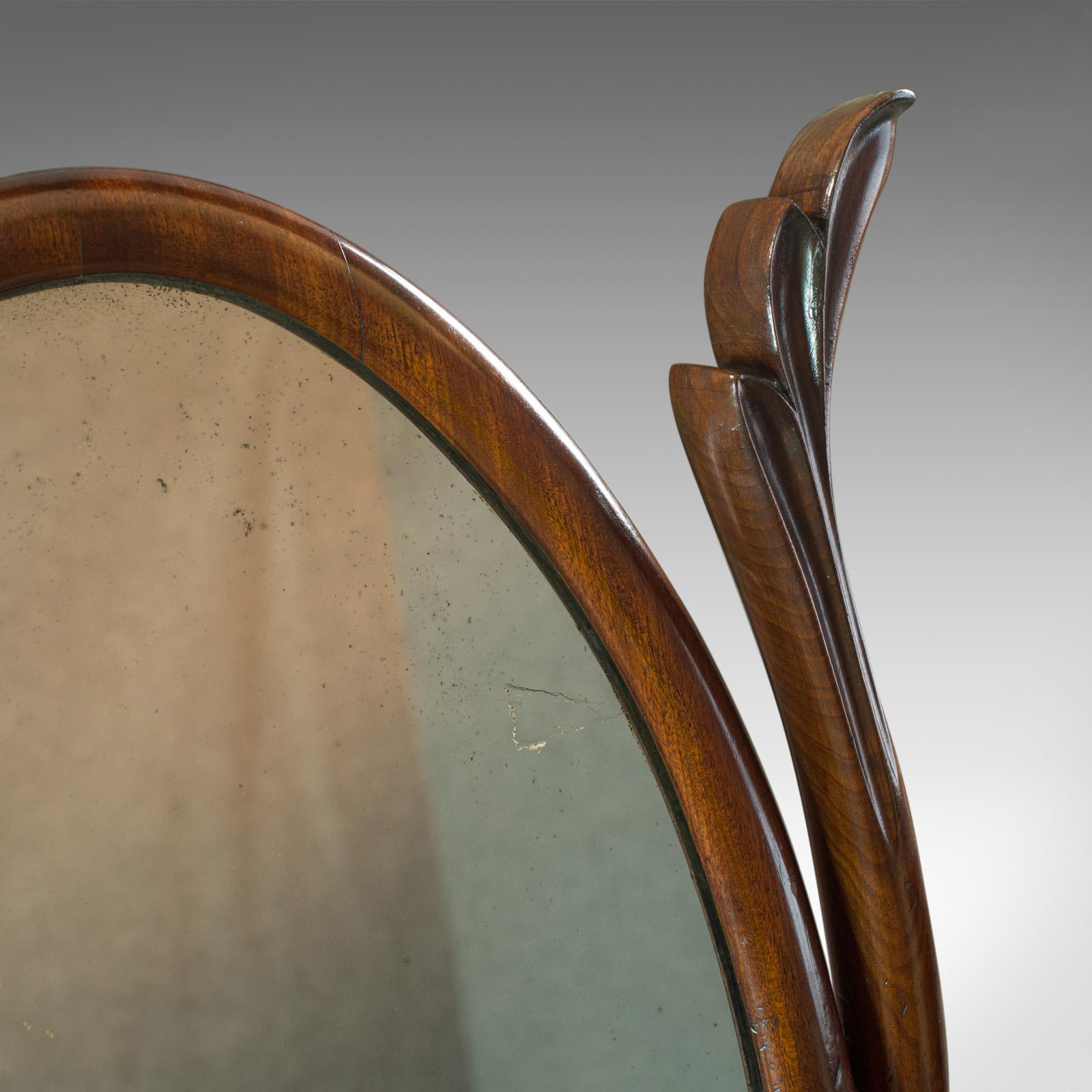 Antique Platform Mirror, Regency, Mahogany, Vanity, Toilet, Swing, circa 1830 1