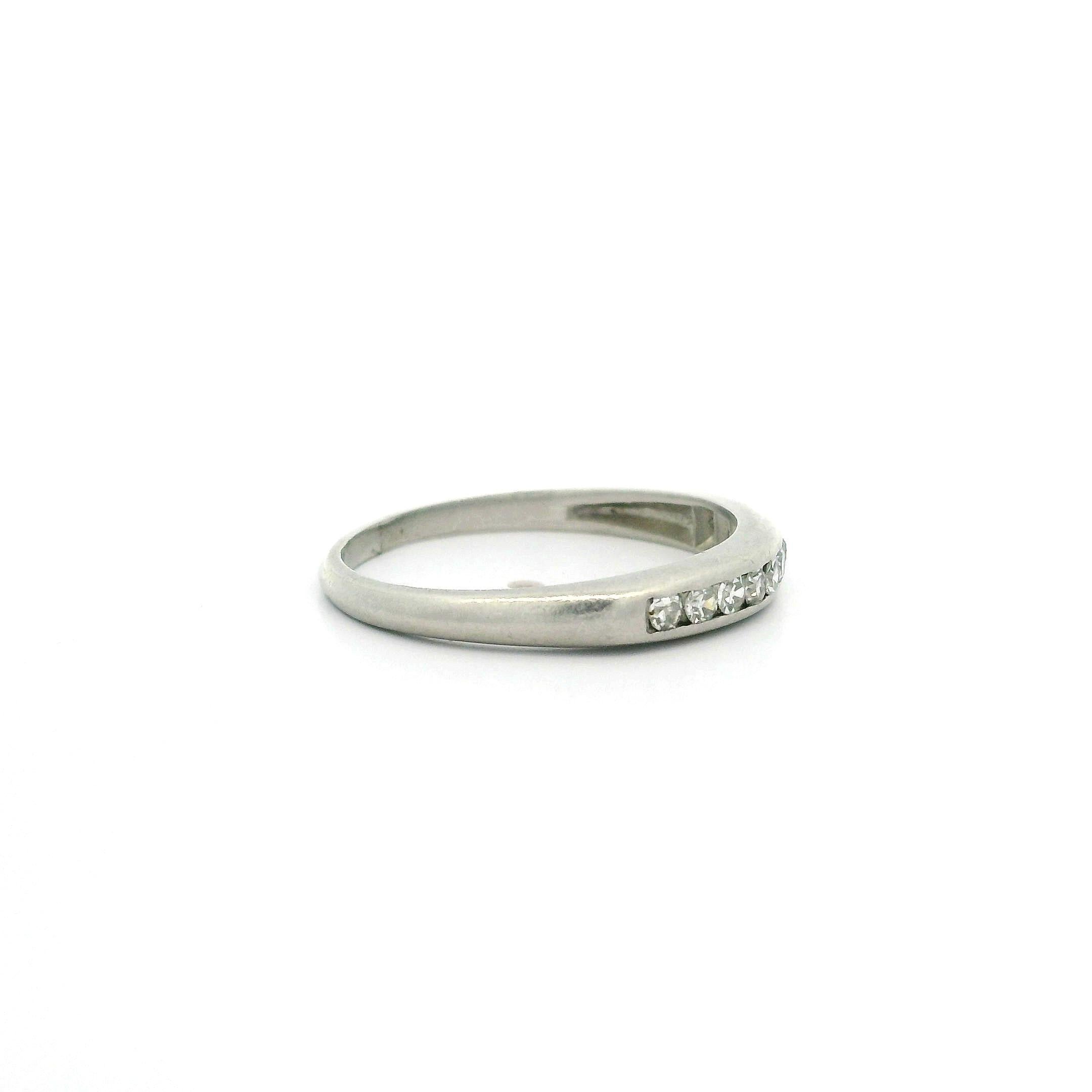 Antiker Platin 0,15ctw Single Cut Channel Set Diamant Stack Band Ring im Angebot 2