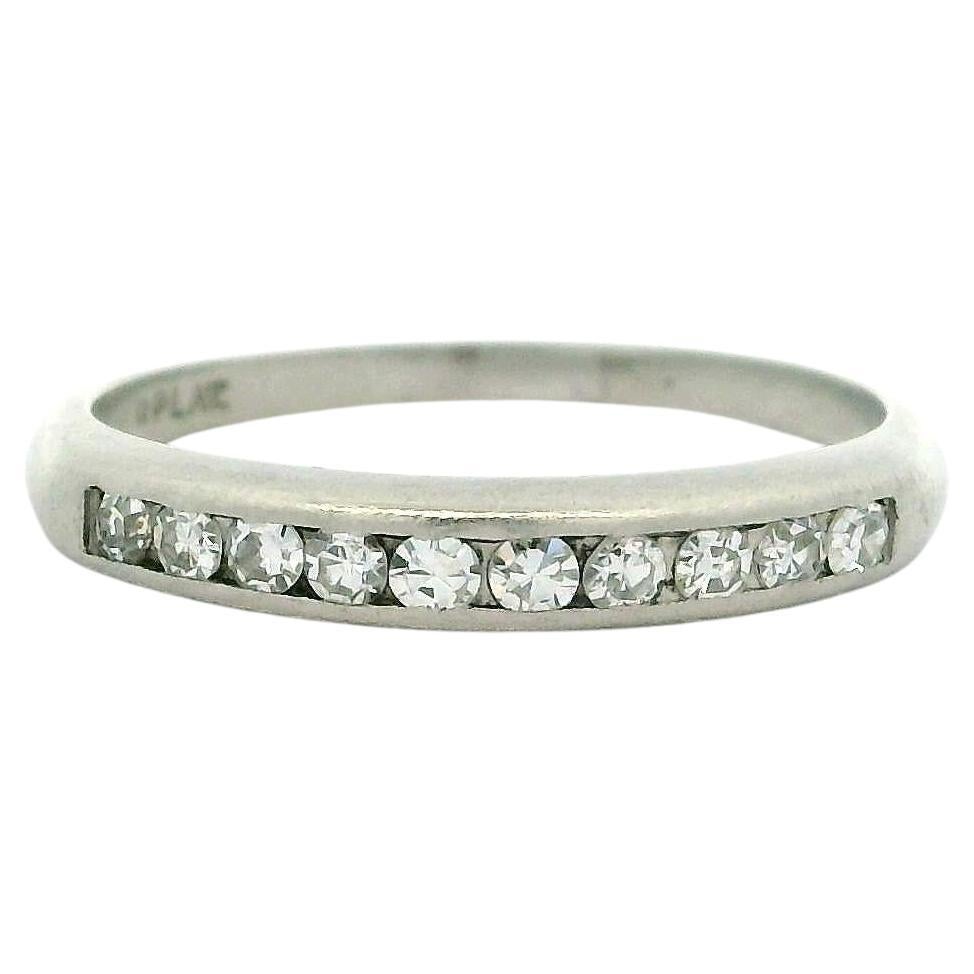 Antiker Platin 0,15ctw Single Cut Channel Set Diamant Stack Band Ring