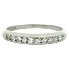 Antique Platinum 0.15ctw Single Cut Channel Set Diamond Stack Band Ring