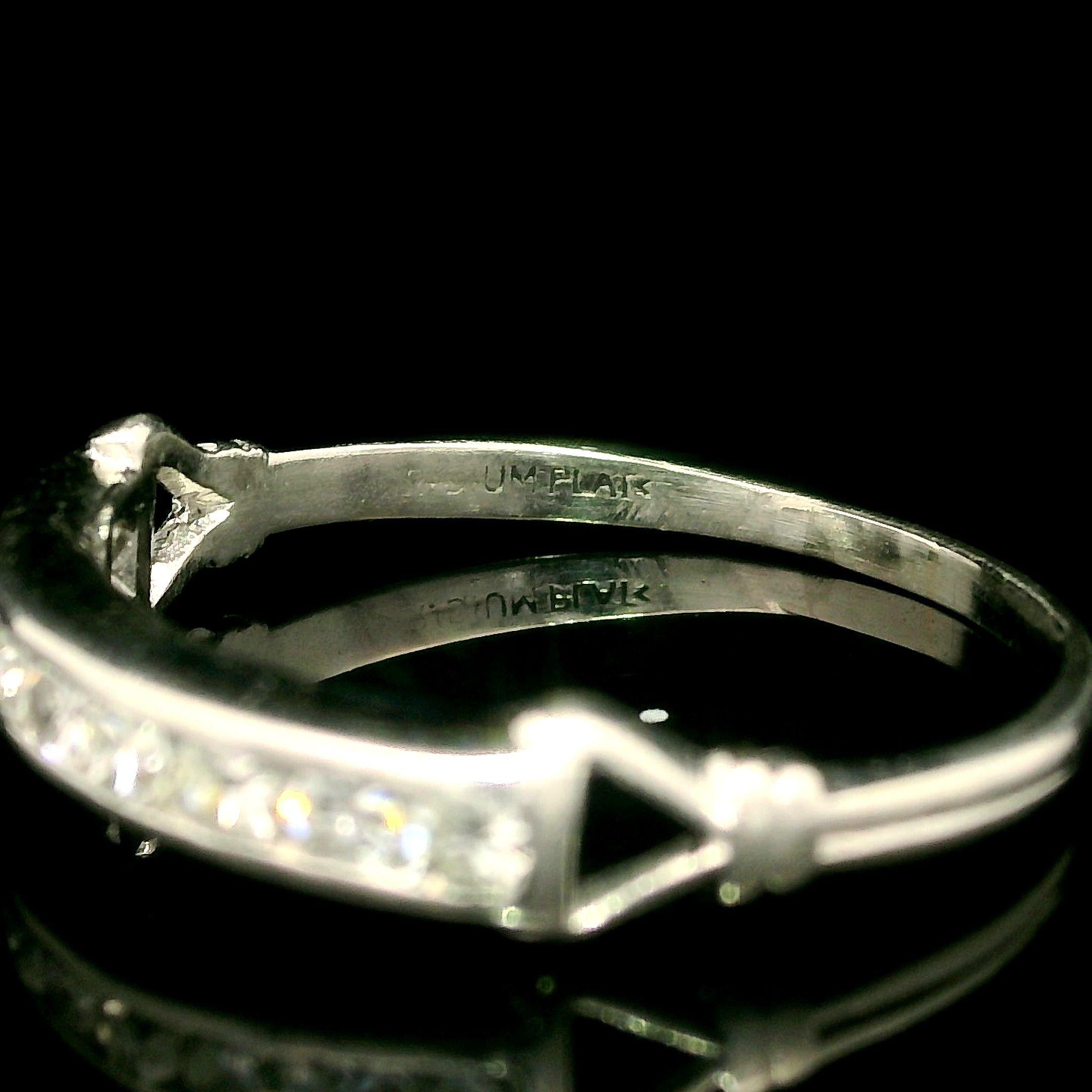 Women's Antique Platinum 0.25ctw Fiery Old Single Cut Diamond Belt Buckle Band Ring For Sale