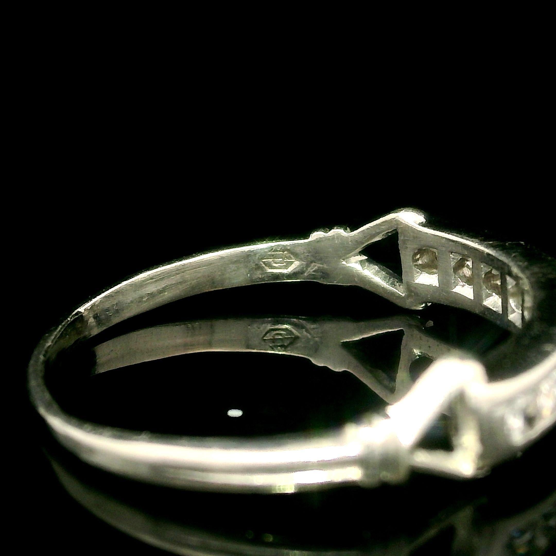 Antique Platinum 0.25ctw Fiery Old Single Cut Diamond Belt Buckle Band Ring For Sale 1