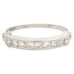 Antique Platinum 0.25ctw Fiery Old Single Cut Diamond Belt Buckle Band Ring