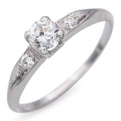 Antiker Platin 0,30tcw Diamant Verlobungsring