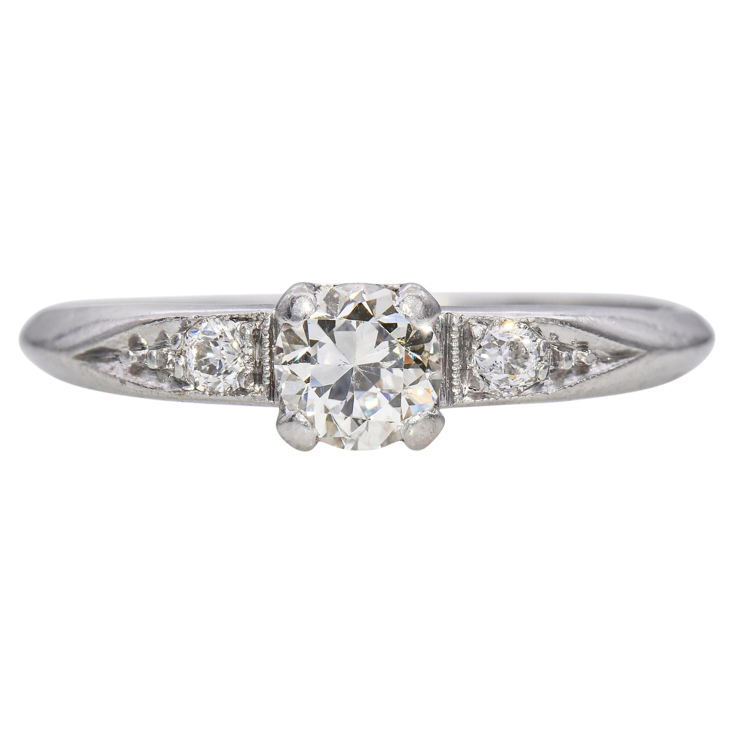 Antique Platinum 0.30tcw Diamond Engagement Ring