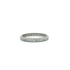 Antique Platinum 0.40ctw Old Single Cut Channel Set Diamond Eternity Band Ring