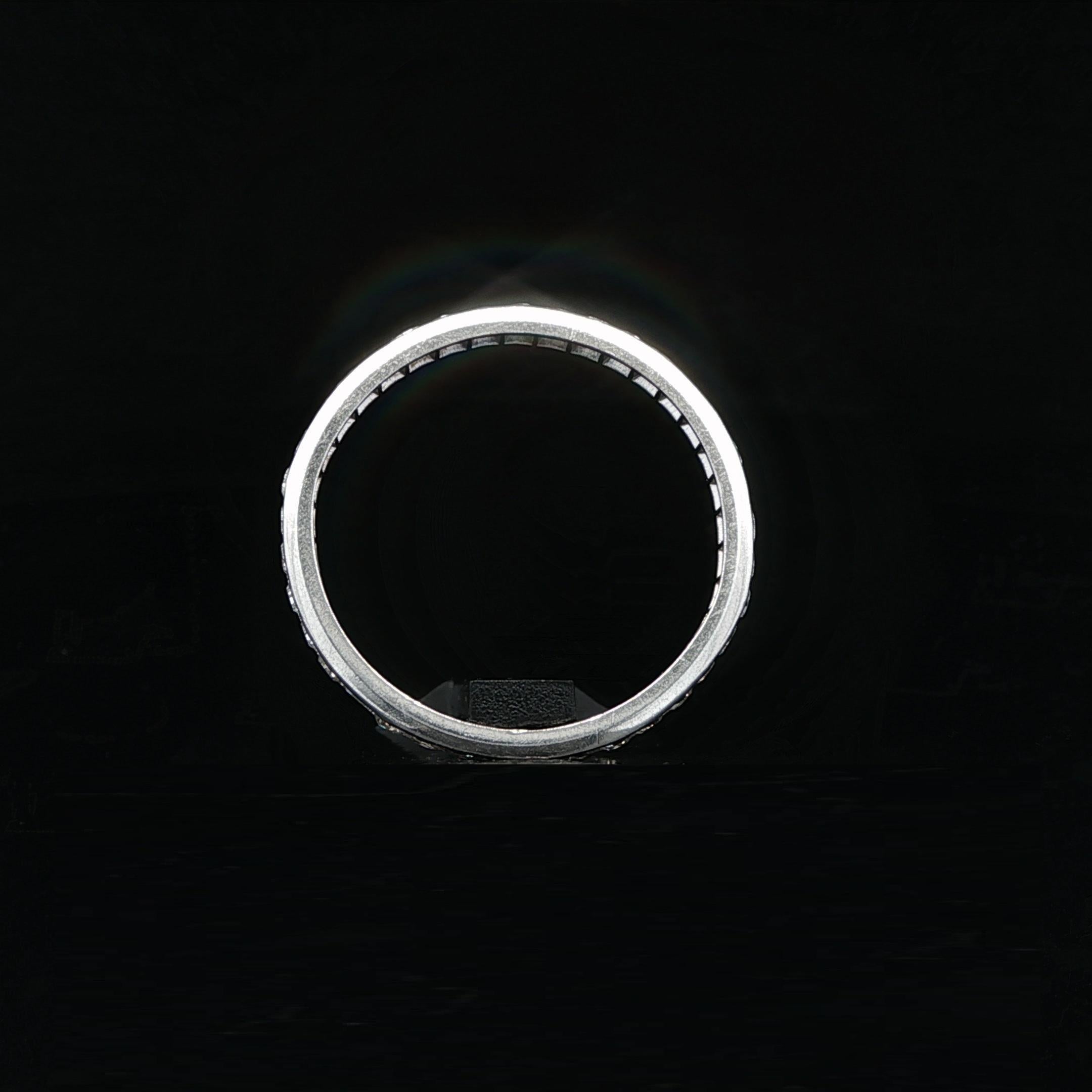 Anello di platino antico 0,55ctw Old Single Cut 2,4mm Stack Eternity Channel Band in vendita 1