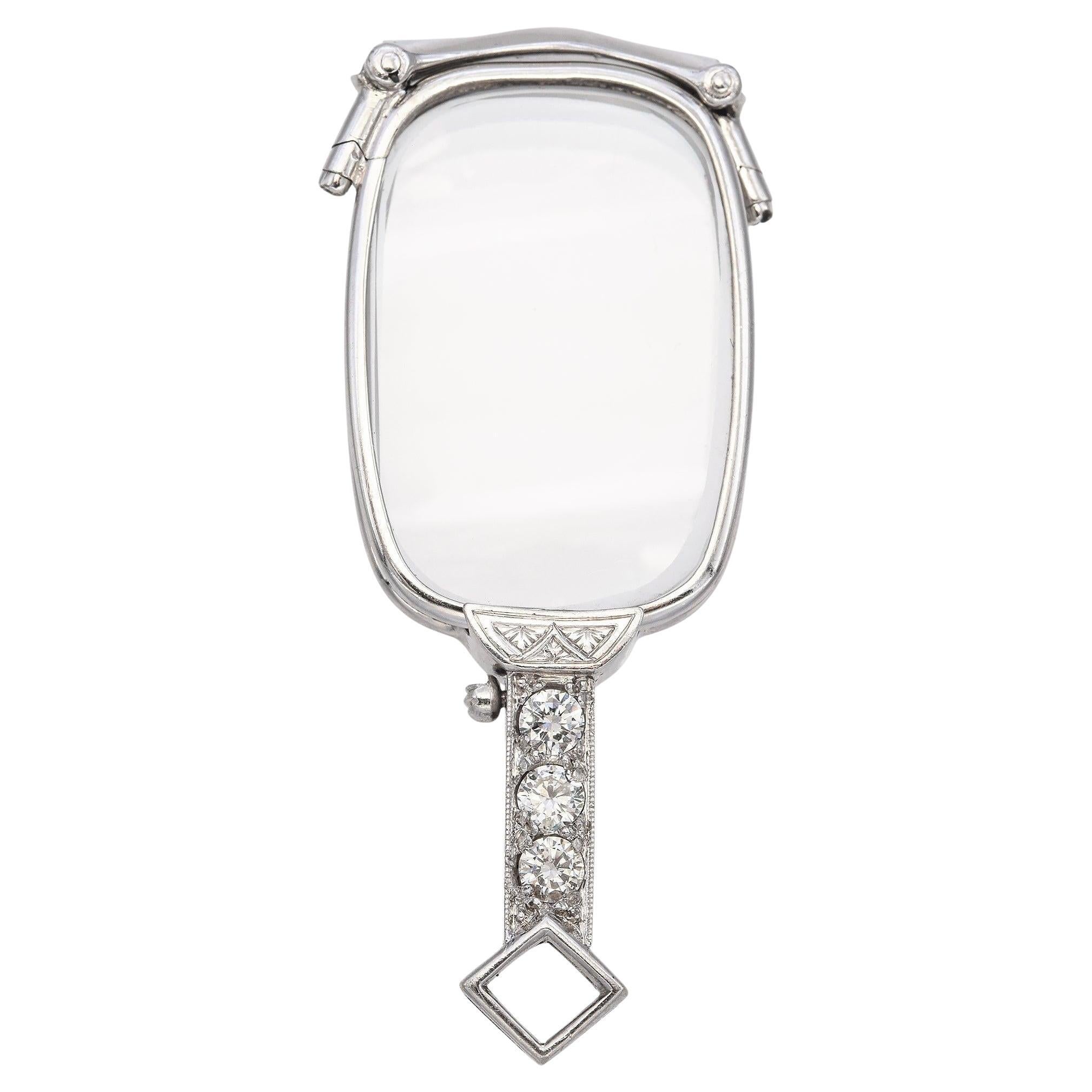 Antique Platinum 0.6 TCW Diamond Lorgnette/Opera Glasses