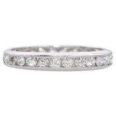 Antique Platinum 0.84tcw Old European Cut Diamond Eternity Band
