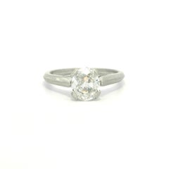Anillo de Compromiso Solitario de Platino Antiguo de 0,88 ctw con Diamante talla Mina Antiguo