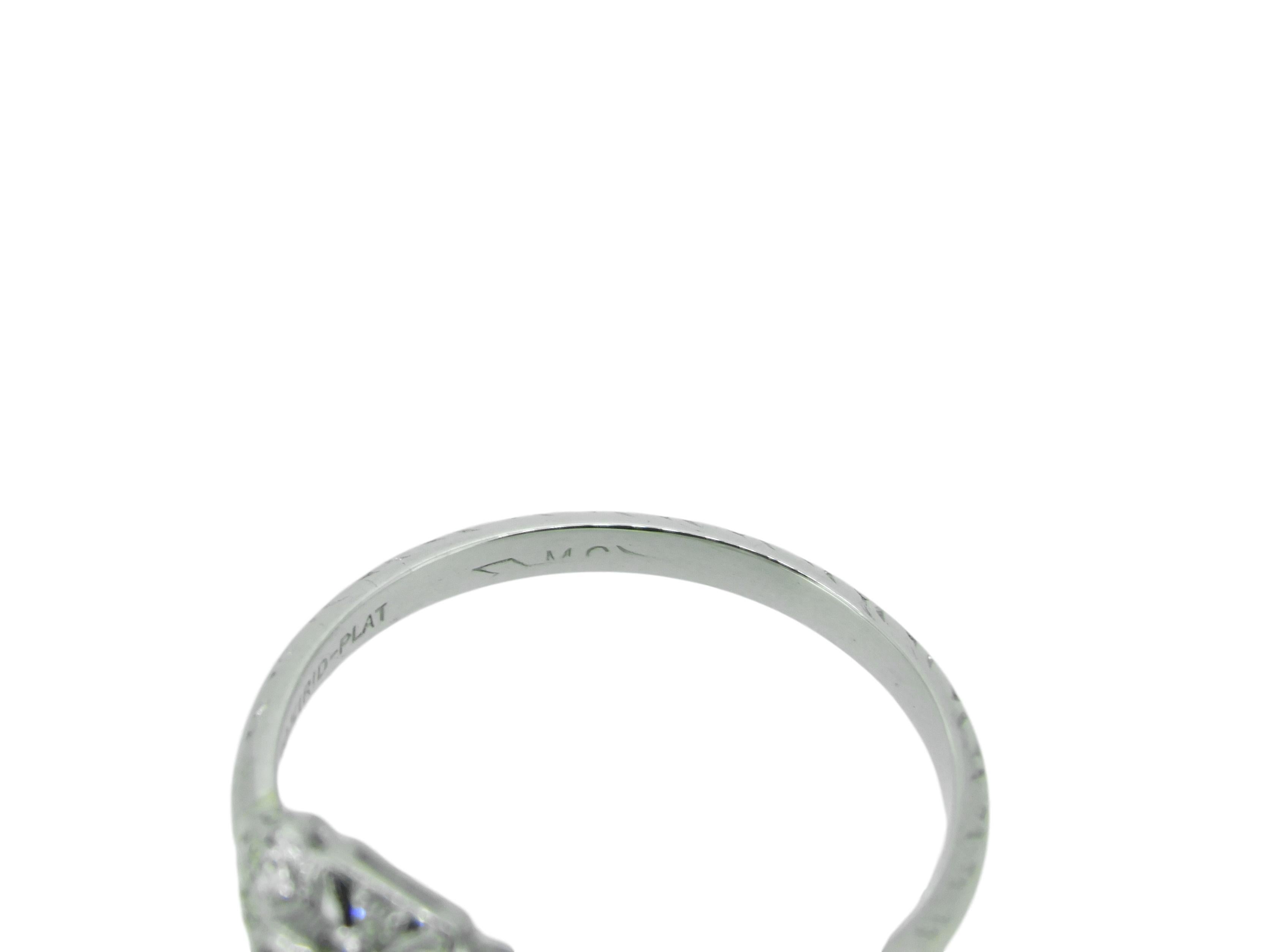 Contemporary Antique Platinum 1/2 Carat Genuine Natural Diamond Ring '#J4774' For Sale