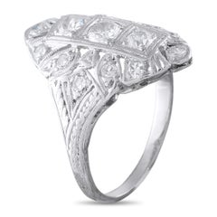 Bague Art déco ancienne en platine sertie d'un diamant de 1,0 ct – MF15-062426