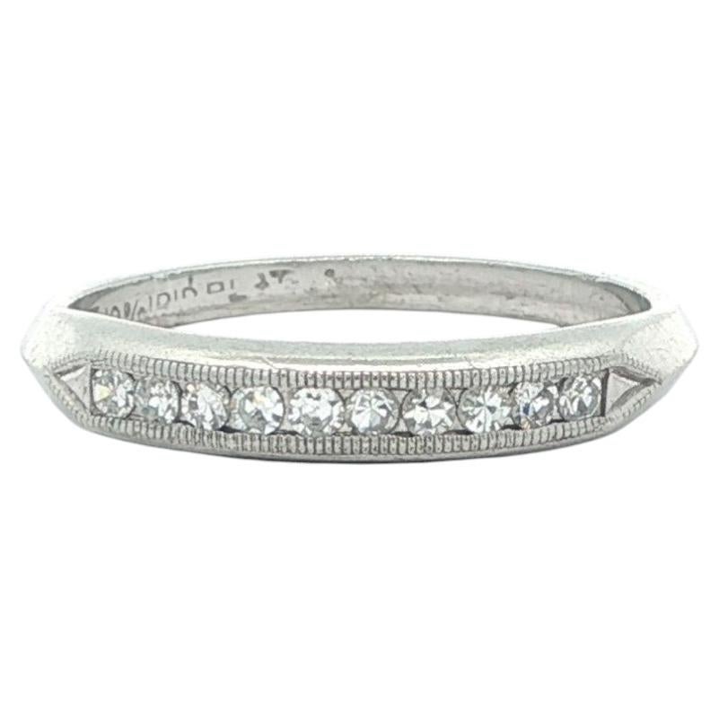 Antique Platinum .10ctw Old Single Cut Channel Set Diamond Band Ring