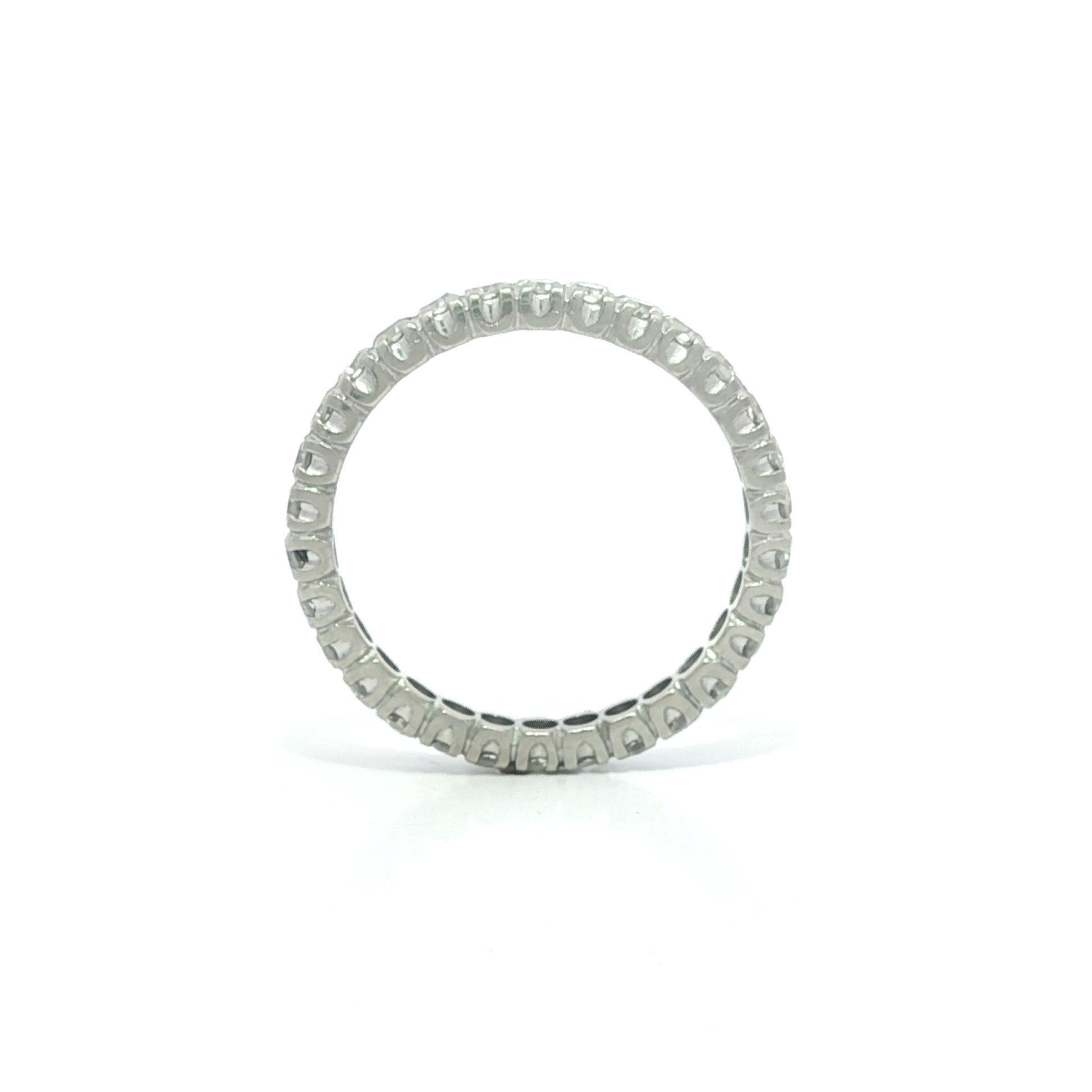 Antique Platinum 1.0ctw Old Single Cut Pave Diamond Eternity Band Ring im Angebot 2