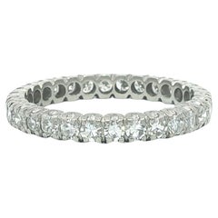 Antique Platinum 1.0ctw Old Single Cut Pave Diamond Eternity Band Ring