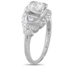 Anello di fidanzamento in platino antico con diamante da 1,10 carati MF06-041626