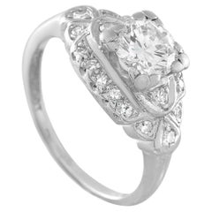 Anello di fidanzamento in platino antico con diamante da 1,10 carati MF06-041626
