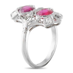 Bague ancienne en platine sertie d'un rubis de 1,85 ct – MF07-062926