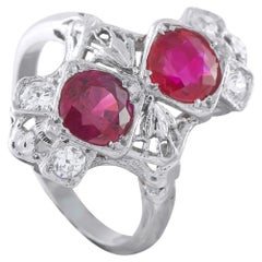 Antique Platinum 1.85ct Ruby Ring MF07-062926