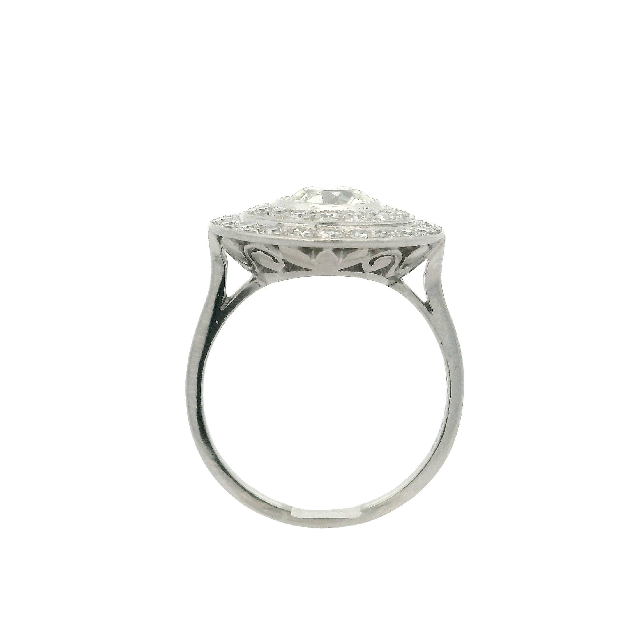 Antiker Platin 1,85 ctw Lünette Alter Diamant Konzentrischer Target Platin-Ring im Angebot 10