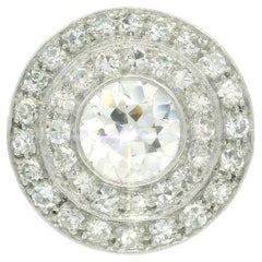 Antiker Platin 1,85 ctw Lünette Alter Diamant Konzentrischer Target Platin-Ring