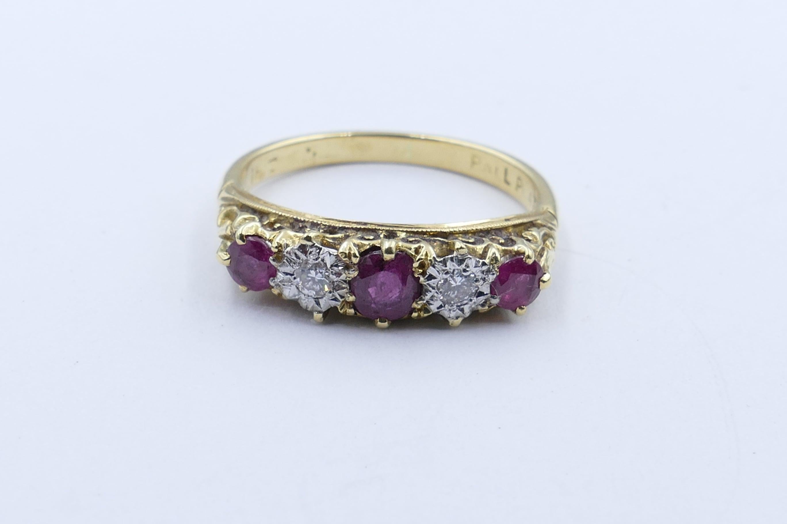 antique ruby and diamond eternity ring