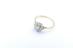 Antique Platinum and 18 Carat Yellow Gold Diamond Dress Ring