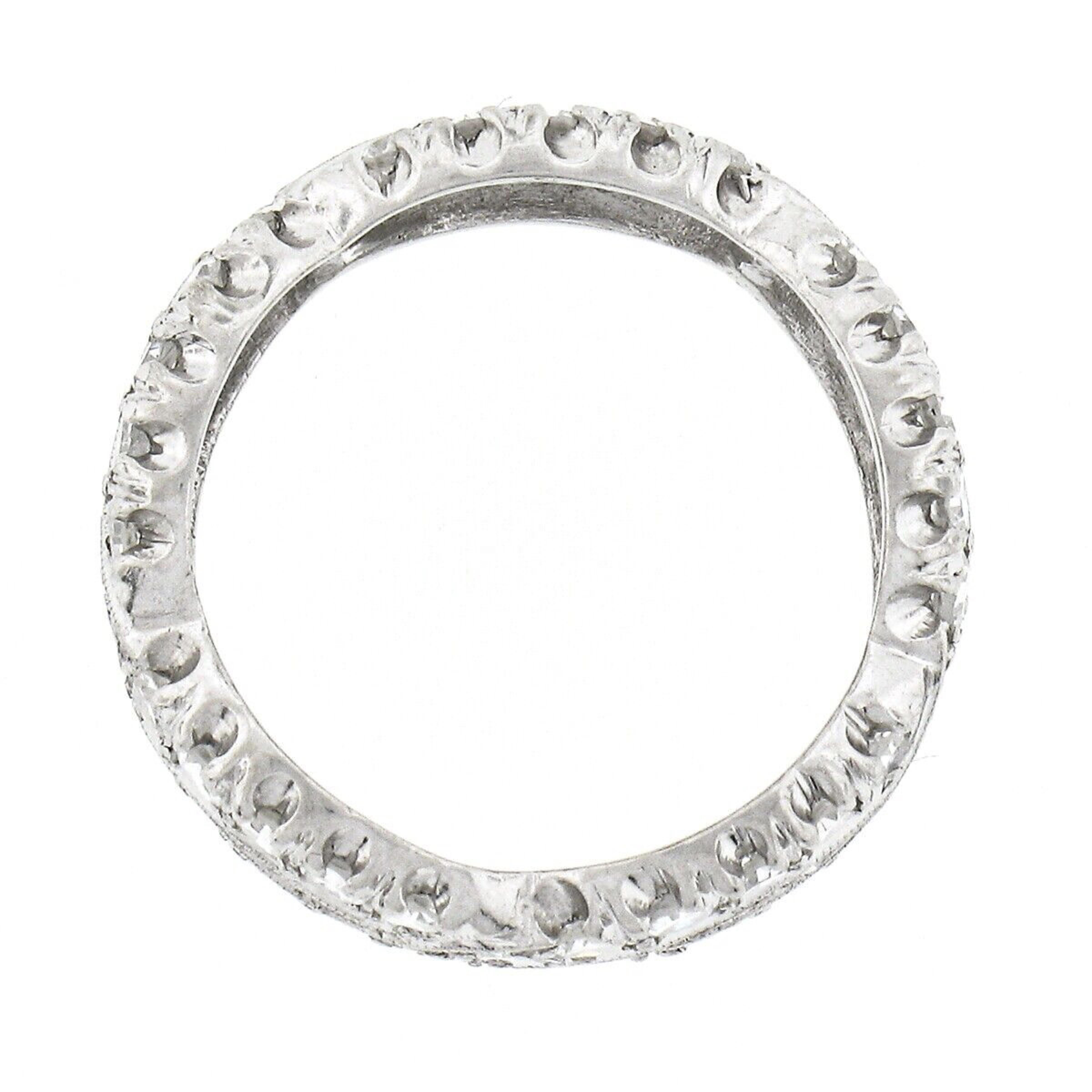Antique Platinum 1.90ctw Round Pave Diamond Infinity Braided Eternity Band Ring In Good Condition For Sale In Montclair, NJ