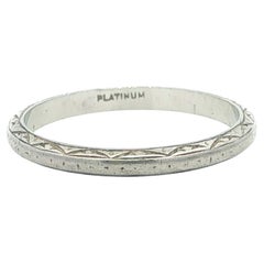 Antique Platinum 1.9mm Detailed Stack Eternity Wedding Band Ring sz 4.5