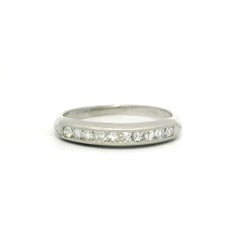 Antike Platin .20ctw Single Cut Channel Set Diamond Milgrain Band Ring