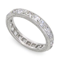 Antique Platinum 2.0tcw French Cut Diamond Eternity Band
