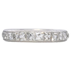 Antique Platinum 2.0tcw French Cut Diamond Eternity Band