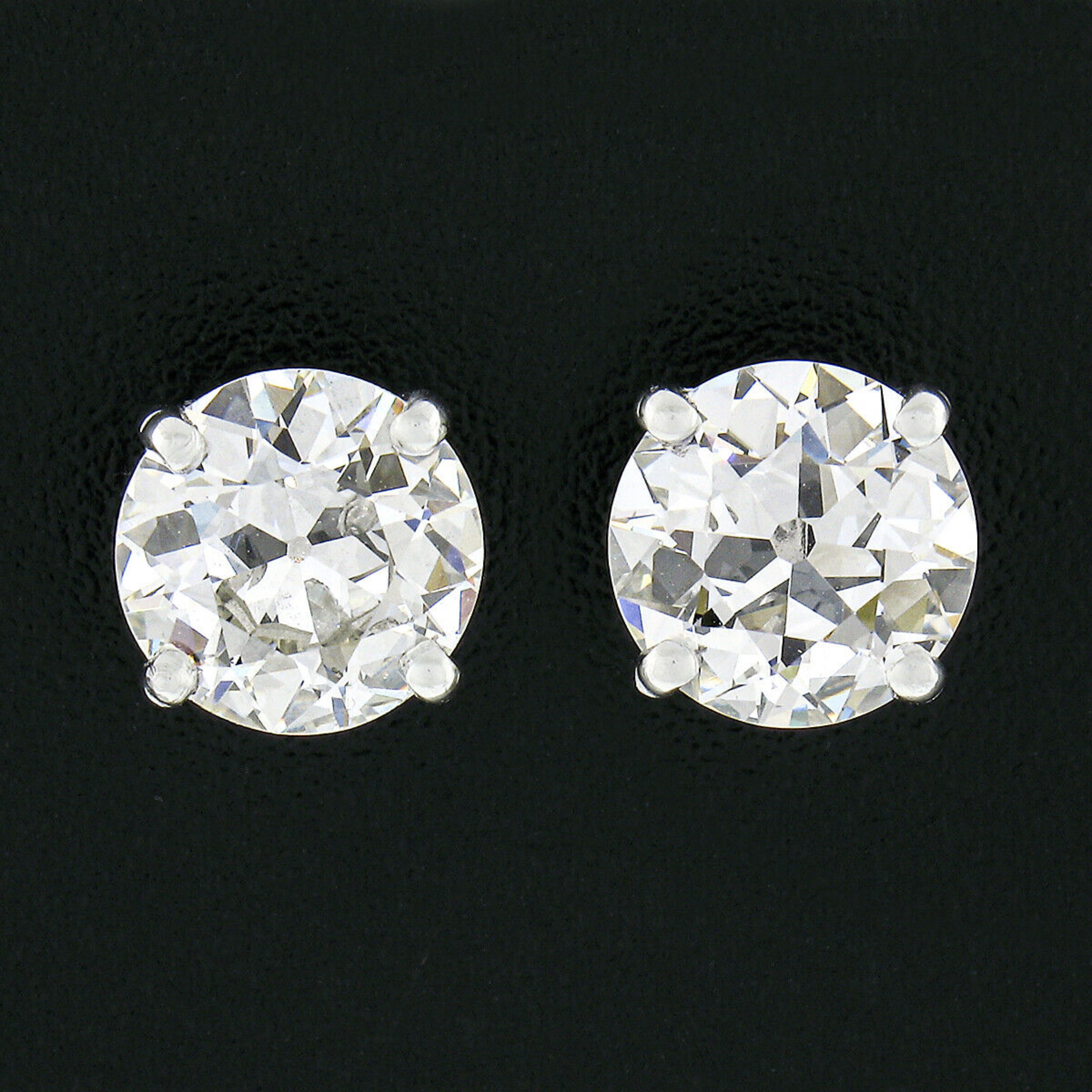 antique diamond stud earrings
