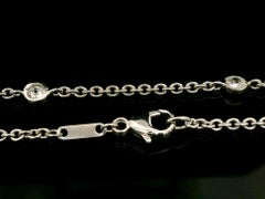 Antique Platinum 2.70ctw Old Cut Milgrain Bezel Diamond Station Chain Necklace
