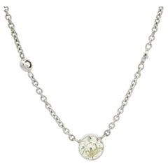 Antique Platinum 2.70ctw Old Cut Milgrain Bezel Diamond Station Chain Necklace