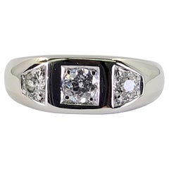 Antique Platinum 3 Stone Diamond Ring