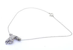 Antique Platinum 4.0ct Diamond Abstract Pendant Necklace