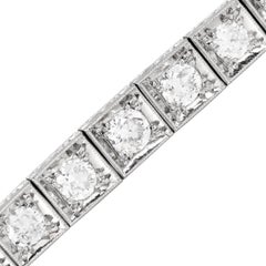 Antico Platino 4,75 carati Diamante Bracciale Linea Quadrata
