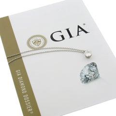 Antique Platinum .98ct GIA Round D/VS1 Diamond Solitaire Pendant & 18" Chain