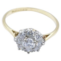 Antique Platinum and 18 Carat Yellow Gold Diamond Dress Ring