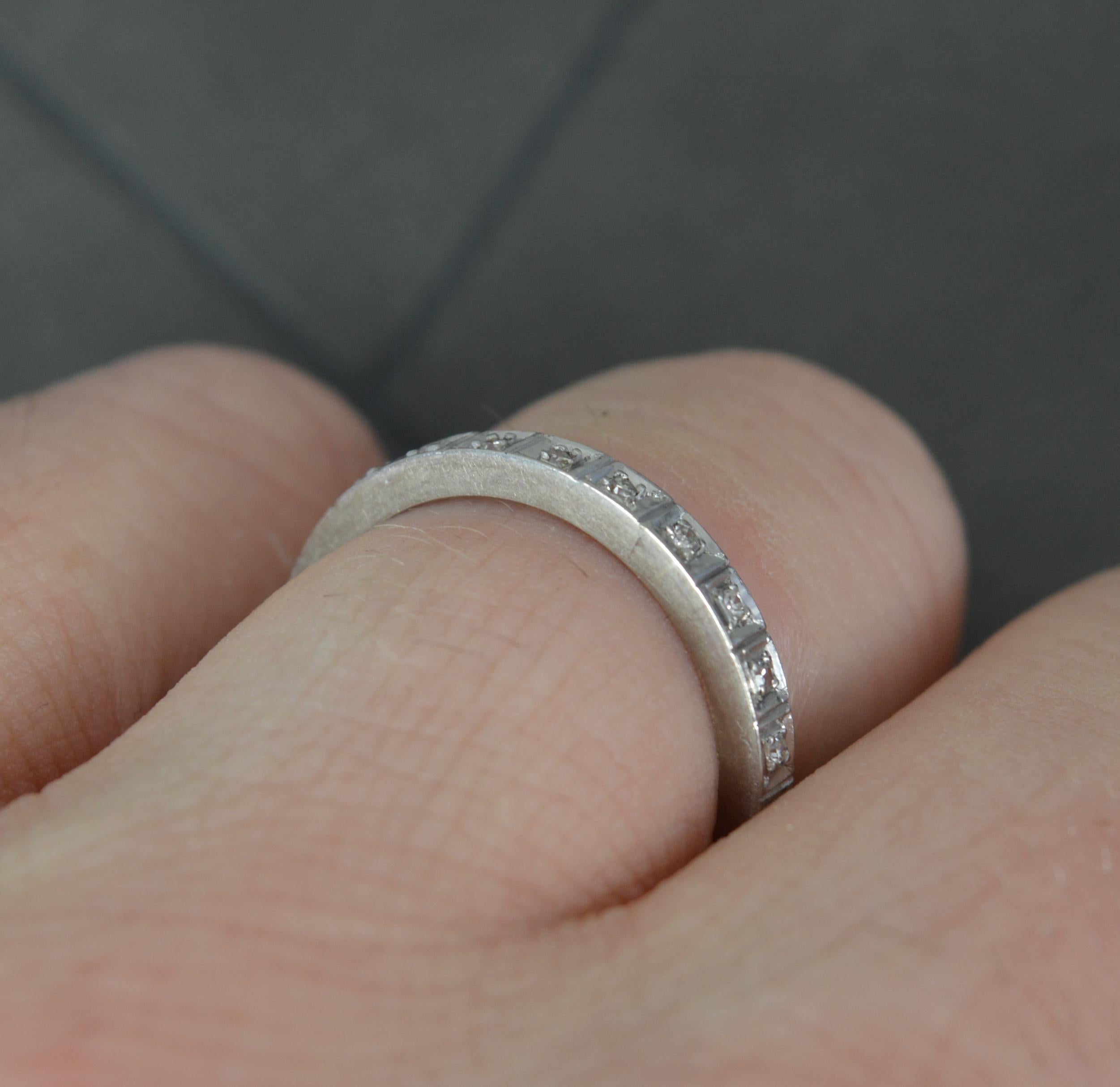 Antique Platinum and 22 Diamond Full Eternity Ring In Good Condition For Sale In St Helens, GB