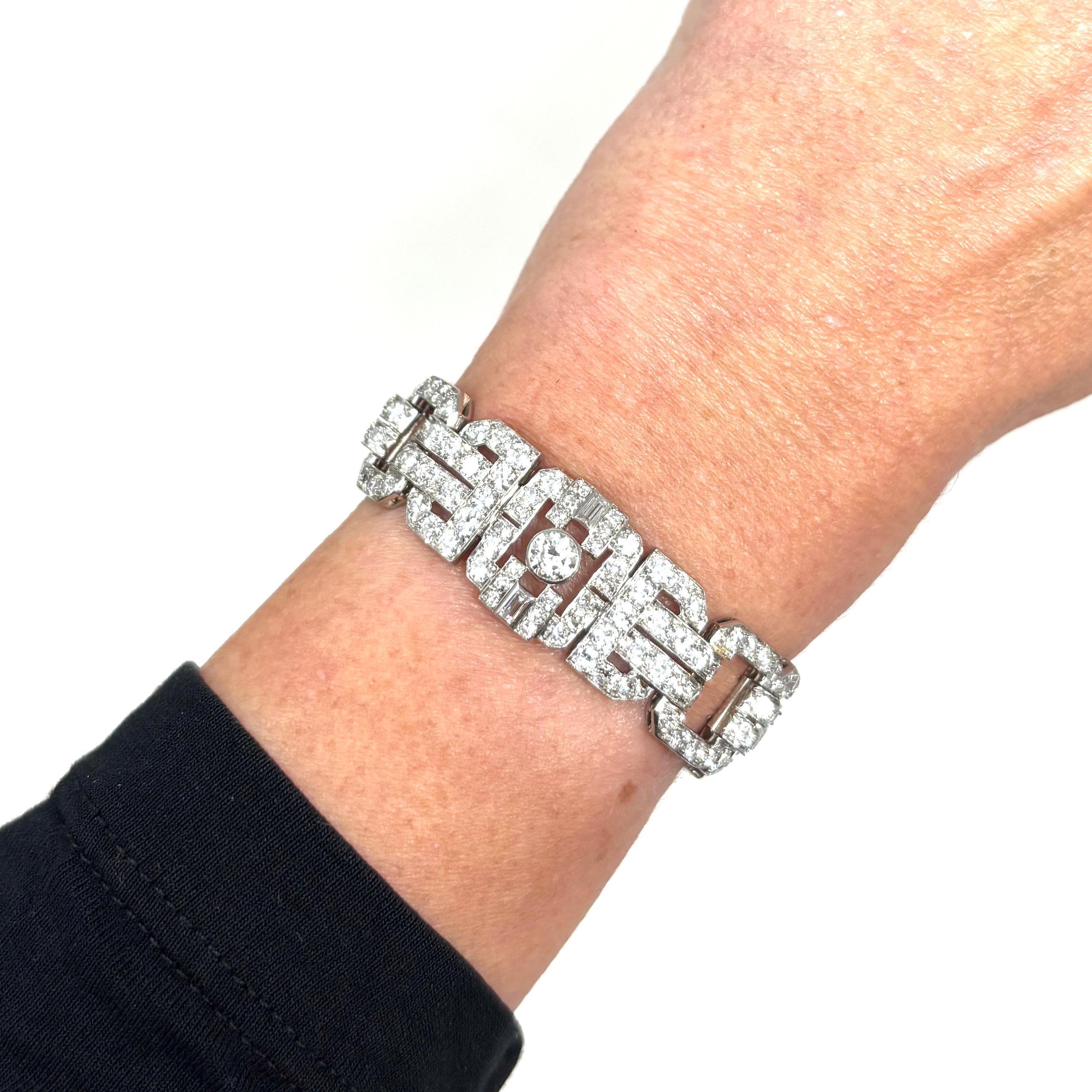 Antique Platinum and Diamond Art Deco Bracelet 1