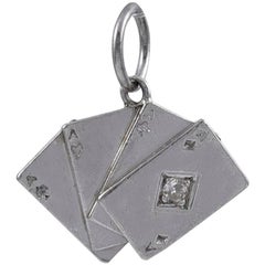 Antique Platinum and Diamond Four Aces Charm
