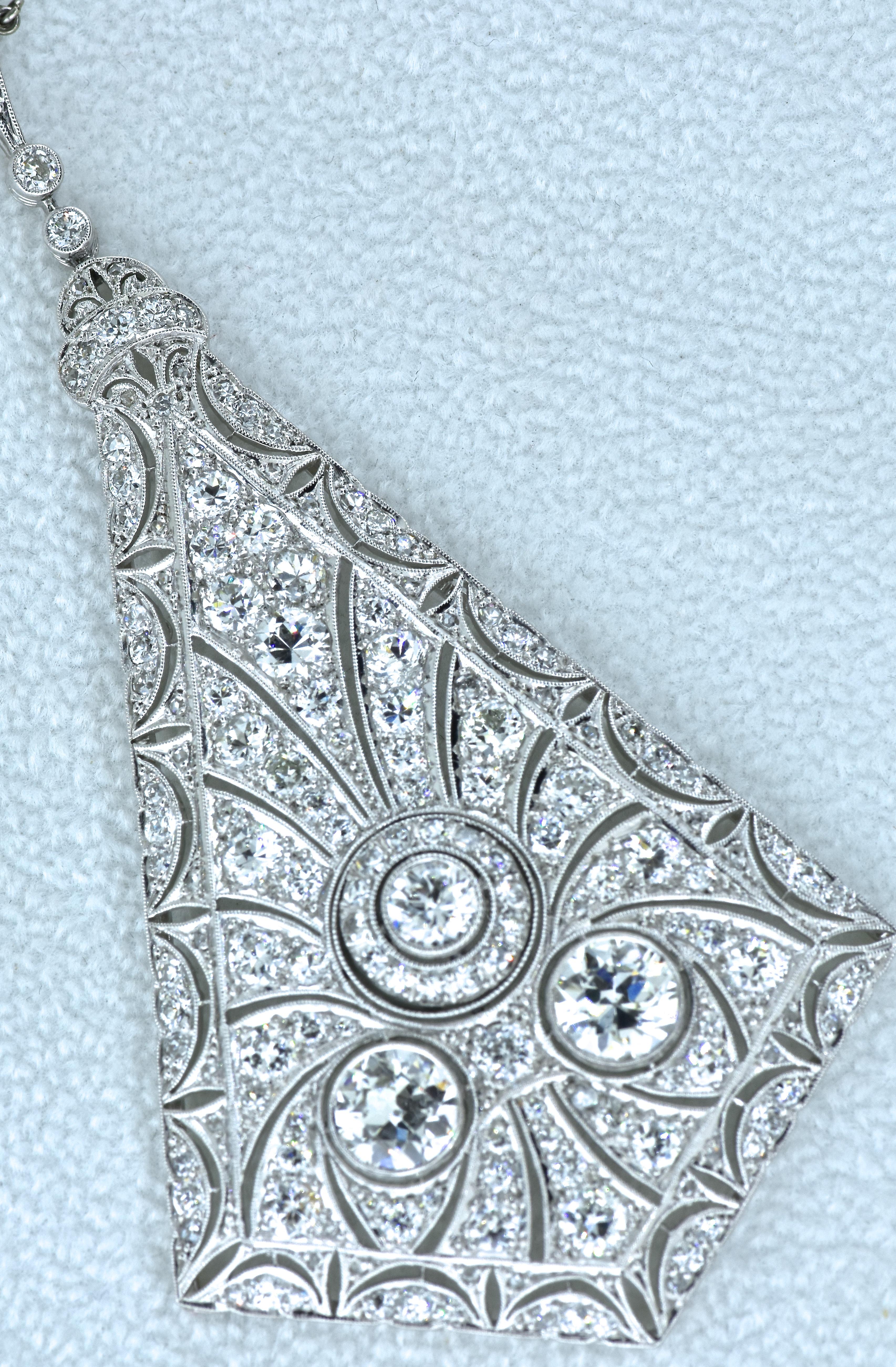 Antique Platinum and Diamond Necklace, circa 1915 4