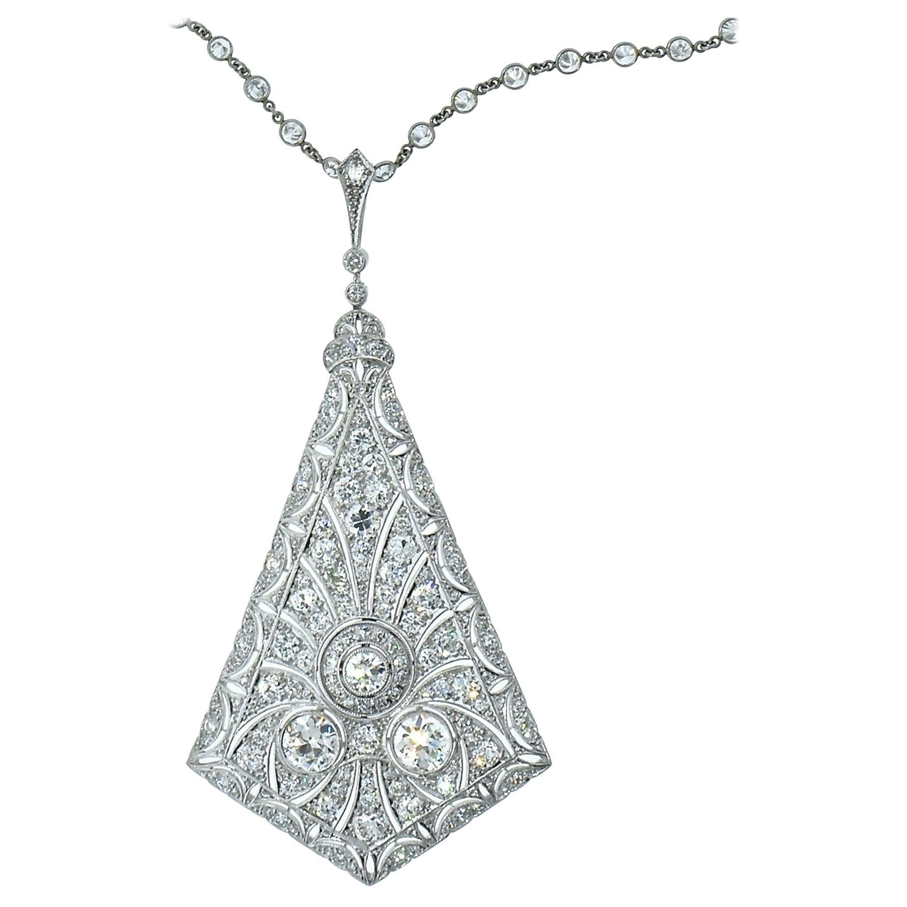 Antique Platinum and Diamond Necklace, circa 1915