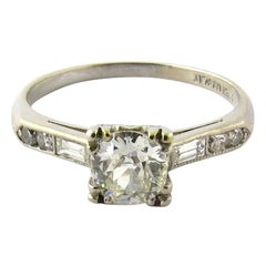 Vintage Platinum and Old Miner Diamond Engagement Ring