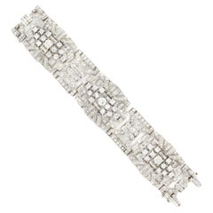Bracciale antico in platino Art Deco con diamanti